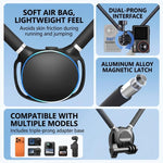 Supporto da collo per action camera con base girevole a 360 gradi a sgancio rapido, supporto per collana POV con cuscino d'aria e cinghia pettorale anti-vibrazione.