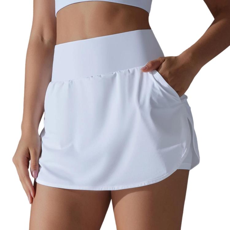 Gonna da tennis a due pezzi a vita alta e aderente con tasche posteriori, XL