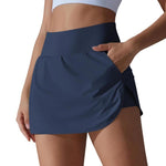 Gonna da tennis a due pezzi a vita alta e aderente con tasche posteriori, XL