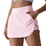 Gonna da tennis a due pezzi a vita alta e aderente con tasche posteriori, XL