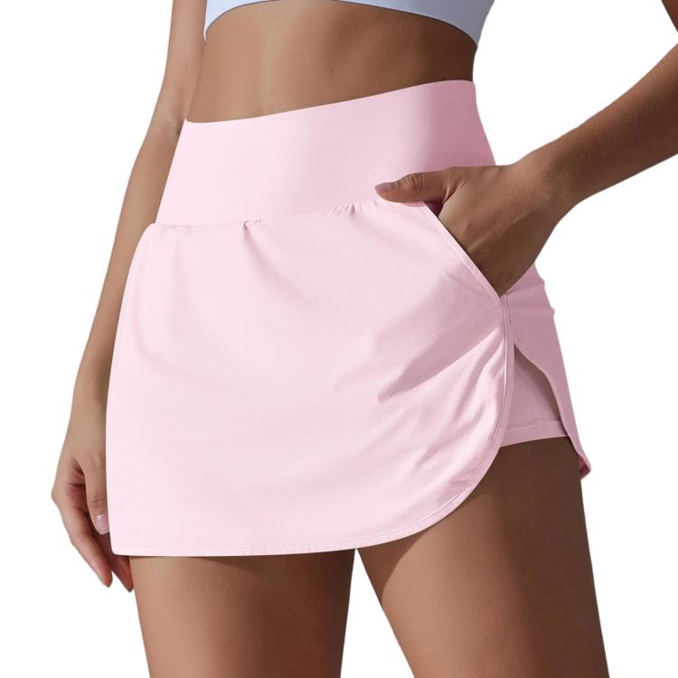 Gonna da tennis a due pezzi a vita alta e aderente con tasche posteriori, XL