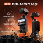 Gabbia per fotocamera in metallo aMagisn per DJI Osmo Pocket 4 e Pocket 3, telaio di espansione multifunzionale con attacco a slitta, attacco a doppia spina e filettatura da 1/4 di pollice, adattatore a sgancio rapido magnetico compatibile.
