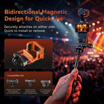 Gabbia per fotocamera in metallo aMagisn per DJI Osmo Pocket 4 e Pocket 3, telaio di espansione multifunzionale con attacco a slitta, attacco a doppia spina e filettatura da 1/4 di pollice, adattatore a sgancio rapido magnetico compatibile.