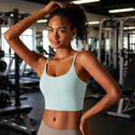 Reggiseno sportivo/canotta fitness in nylon con coppe semi-fisse per allenamento ad alta intensità, S, M