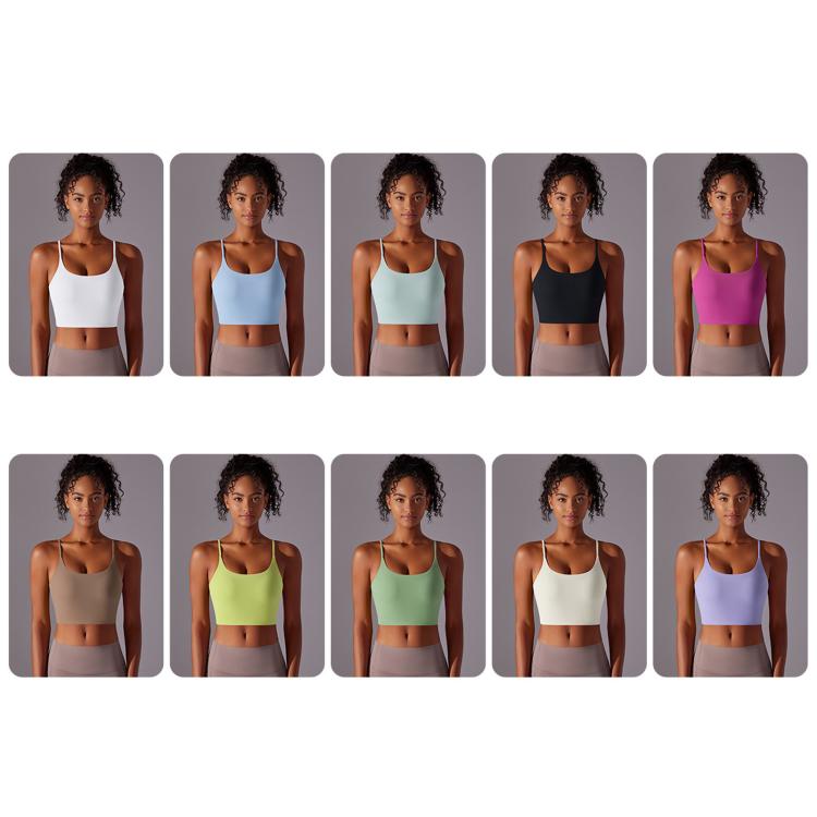 Reggiseno sportivo/canotta fitness in nylon con coppe semi-fisse per allenamento ad alta intensità, S, M
