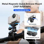 Supporto magnetico in metallo a sgancio rapido, girevole a 360 gradi, con filettatura da 1/4 di pollice e base a 2 punte, per Insta360 GO Ultra AMagisn., For Insta360 GO Ultra