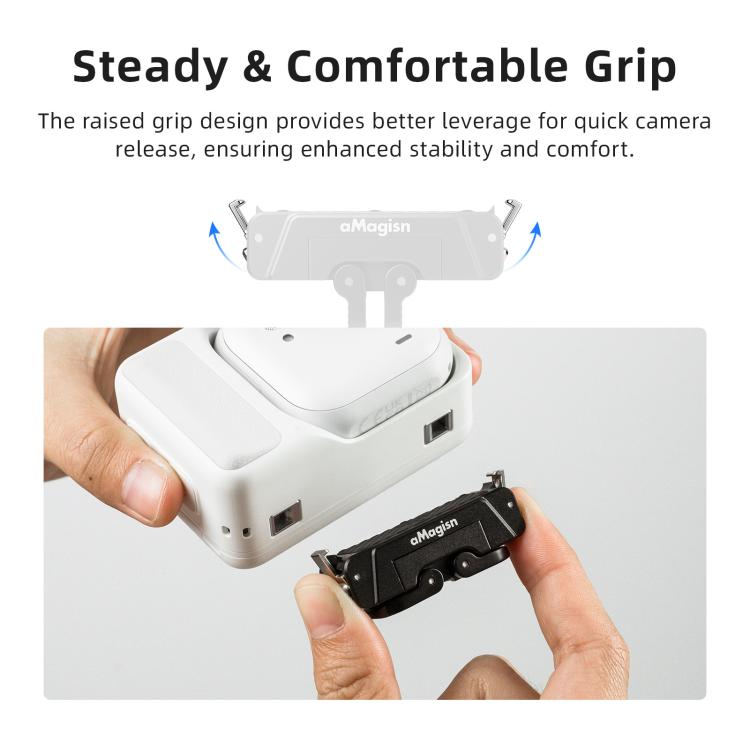 Supporto magnetico in metallo a sgancio rapido, girevole a 360 gradi, con filettatura da 1/4 di pollice e base a 2 punte, per Insta360 GO Ultra AMagisn., For Insta360 GO Ultra