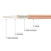 Cavo coassiale RG316 da TNC maschio a N femmina, 0.1m, 0.15m, 0.3m, 1m, 2m, 3m, 5m