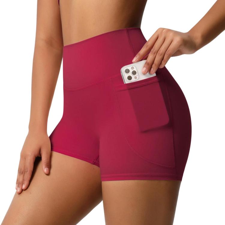 Pantaloncini da yoga a vita alta e aderenti, lunghezza tre quarti, con tasche., S, M