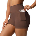 Pantaloncini da yoga a vita alta e aderenti, lunghezza tre quarti, con tasche., L, XL