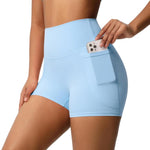 Pantaloncini da yoga a vita alta e aderenti, lunghezza tre quarti, con tasche., L, XL