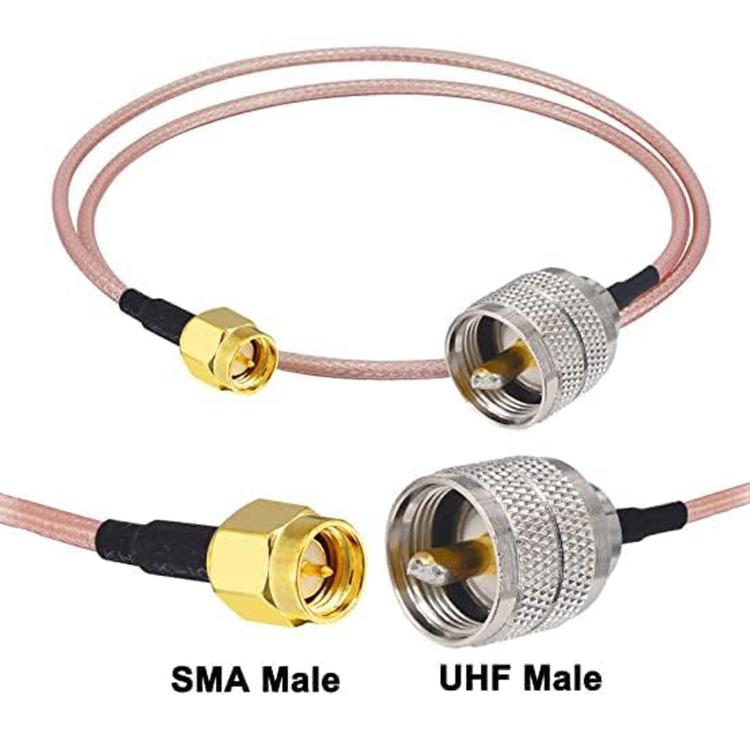 Cavo di connessione RF RG316 da SMA maschio a PL259 maschio per UHF., 0.1m, 0.15m, 0.3m, 1m, 2m, 3m, 5m
