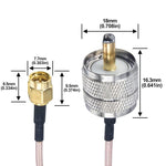 Cavo di connessione RF RG316 da SMA maschio a PL259 maschio per UHF., 0.1m, 0.15m, 0.3m, 1m, 2m, 3m, 5m