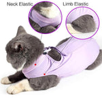 Tuta post-operatoria estiva elasticizzata e traspirante per gatti, a prova di leccamento, fresca e confortevole per il recupero dopo l'intervento., S Blue, M Blue, L Blue, S Pink, M Pink, L Pink, S Purple, M Purple, L Purple