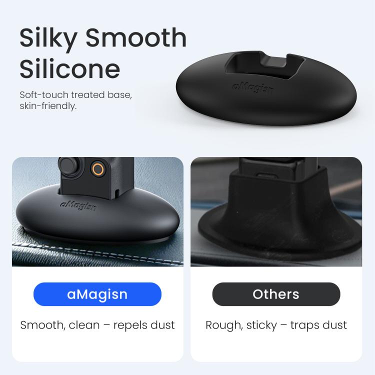 Supporto da tavolo in silicone antiscivolo aMagisn per DJI Osmo Pocket 4 / 3, con adesivo, per cruscotto e auto.