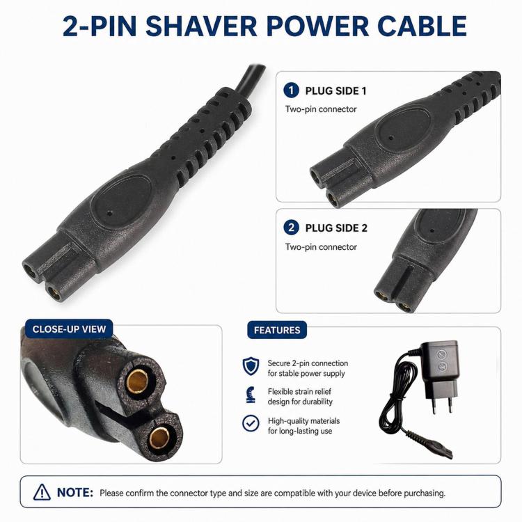 Caricabatterie di ricambio HQ5308 da 5V per rasoio elettrico Philips serie X5000 / S1113 / S2313 / PQ888 / PQ889