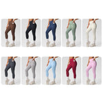 Pantaloni da fitness/yoga a vita alta, elasticizzati, traspiranti, spazzolati su entrambi i lati e con tasche., S, M