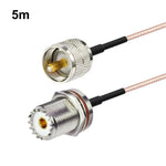 Cavo RF RG316 da UHF PL-259 a SO-239 maschio-femmina, 0.1m, 0.15m, 0.3m, 1m, 2m, 3m, 5m