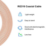 Cavo coassiale RF da SMA maschio a BNC femmina, cavo patch RG316, 0.1m, 0.15m, 0.3m, 1m, 2m, 3m, 5m