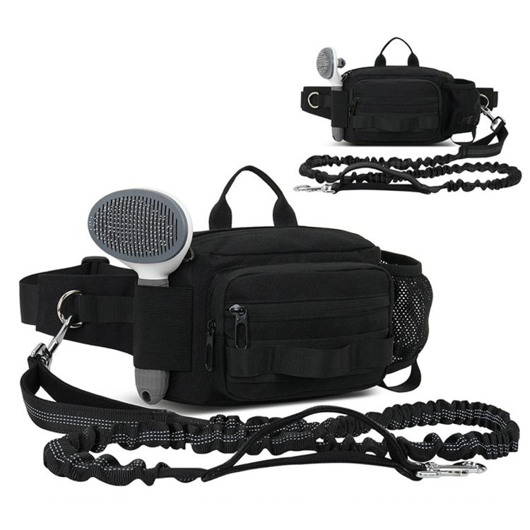 Borsa per passeggiate con il cane con guinzaglio, marsupio multifunzionale per sport all'aria aperta e borraccia.
