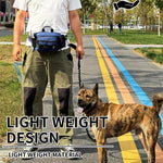 Borsa per passeggiate con il cane con guinzaglio, marsupio multifunzionale per sport all'aria aperta e borraccia.