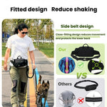 Borsa per passeggiate con il cane con guinzaglio, marsupio multifunzionale per sport all'aria aperta e borraccia.