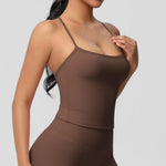 Reggiseno sportivo lungo da yoga senza schienale, aderente e valorizzante, XL