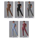 Body a maniche corte elasticizzato con cerniera, ideale per fitness e yoga., S, M, L, XL