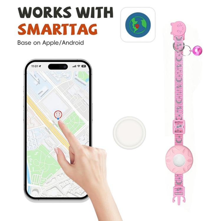 Collare di localizzazione intelligente per gatti con localizzatore GPS, doppio sistema per iOS e Android, dispositivo di localizzazione per animali domestici con campanellino.