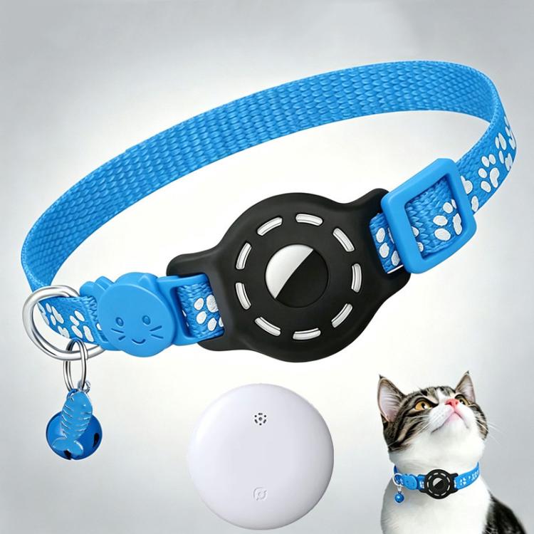 Collare intelligente per gatti con localizzatore integrato e impronte di zampe riflettenti, Compatible with Apple Find My