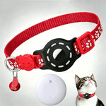 Collare intelligente per gatti con localizzatore integrato e impronte di zampe riflettenti, Compatible with Apple Find My