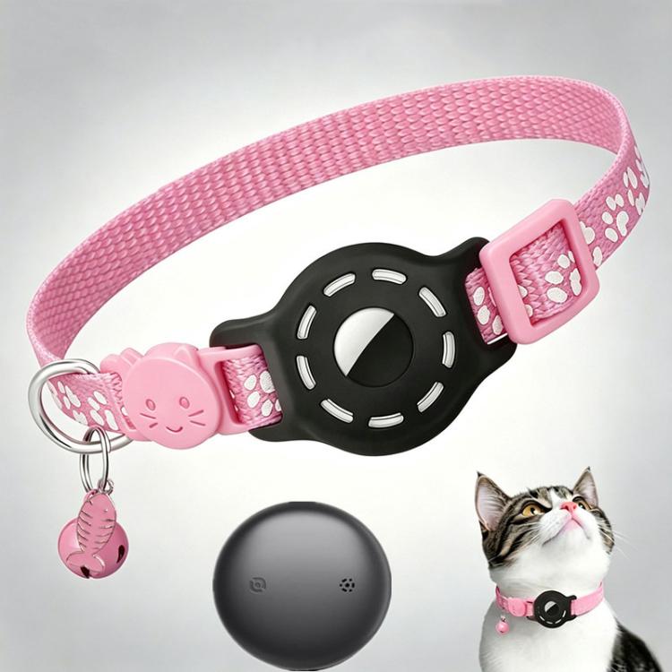 Collare intelligente per gatti con localizzatore integrato e impronte di zampe riflettenti, Compatible with Google Find My