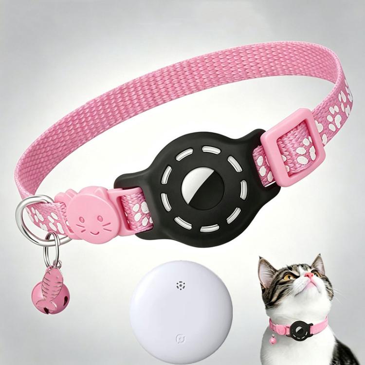 Collare intelligente per gatti con localizzatore integrato e impronte di zampe riflettenti, Compatible with Google Find My