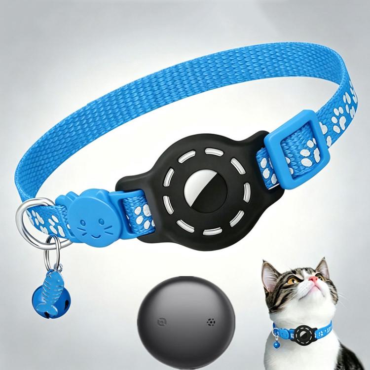Collare intelligente per gatti con localizzatore integrato e impronte di zampe riflettenti, Compatible with Google Find My