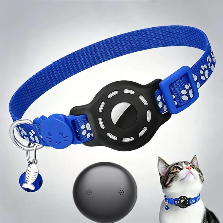 Collare intelligente per gatti con localizzatore integrato e impronte di zampe riflettenti, Compatible with Google Find My