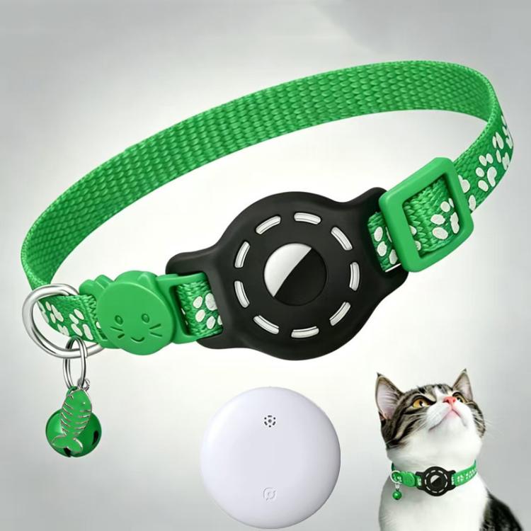 Collare intelligente per gatti con localizzatore integrato e impronte di zampe riflettenti, Compatible with Google Find My