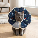 Collare post-operatorio Elizabeth per animali domestici, anello anti-leccamento, cono morbido regolabile per la convalescenza dei gatti., XS Planet, S Planet, M Planet, L Planet, XS Rocket, S Rocket, M Rocket, L Rocket