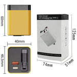 Caricabatterie da parete GaN da 120 W con cavo USB-C retrattile integrato e blocco di ricarica rapida a 3 porte., US Plug, EU Plug, UK Plug
