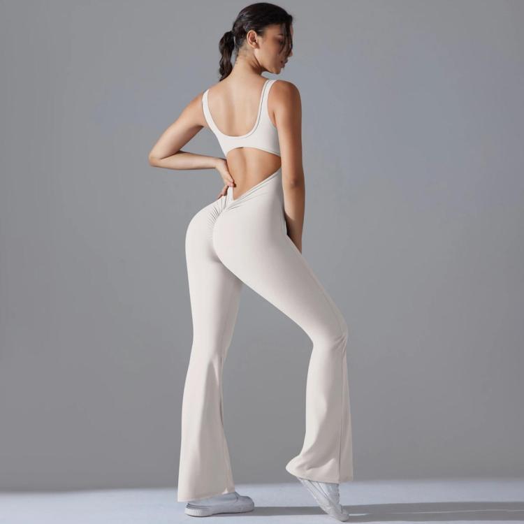 Body lungo da yoga senza schienale con effetto push-up sui fianchi e gamba larga, snellente., S, M
