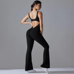Body lungo da yoga senza schienale con effetto push-up sui fianchi e gamba larga, snellente., S, M