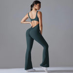Body lungo da yoga senza schienale con effetto push-up sui fianchi e gamba larga, snellente., S, M