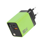 Caricabatterie da parete GaN da 80 W con cavo USB-C retrattile integrato e blocco di ricarica rapida a 3 porte., US Plug, EU Plug, UK Plug