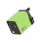 Caricabatterie da parete GaN da 80 W con cavo USB-C retrattile integrato e blocco di ricarica rapida a 3 porte., US Plug, EU Plug, UK Plug