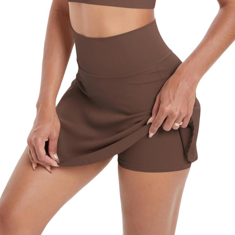 Minigonna/pantalone a vita alta traspirante per yoga e fitness, S, M