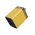 Caricabatterie da parete GaN da 65 W con cavo USB-C retrattile integrato e blocco di ricarica rapida a 3 porte., US Plug, EU Plug, UK Plug