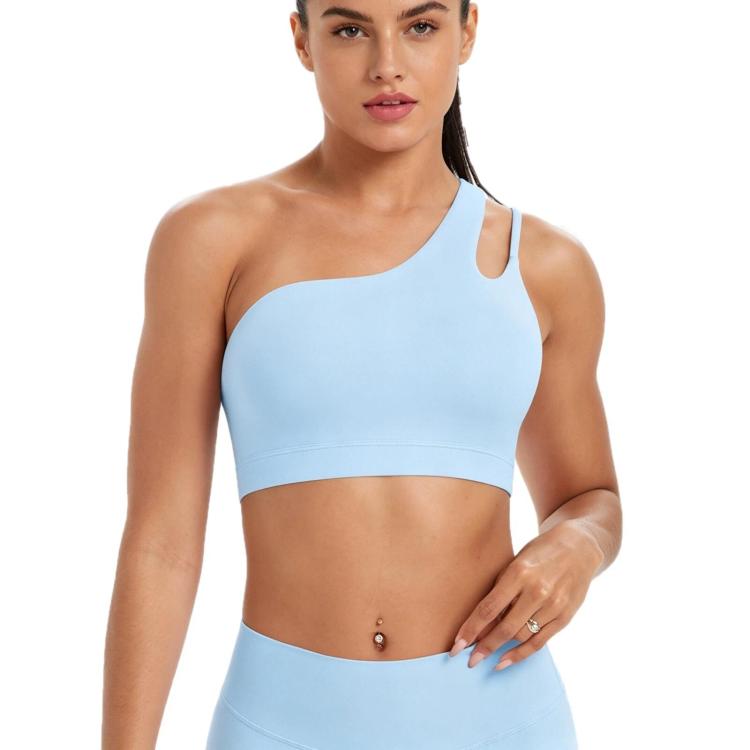 Reggiseno sportivo monospalla senza schienale per corsa, fitness e yoga, S, M