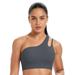Reggiseno sportivo monospalla senza schienale per corsa, fitness e yoga, S, M