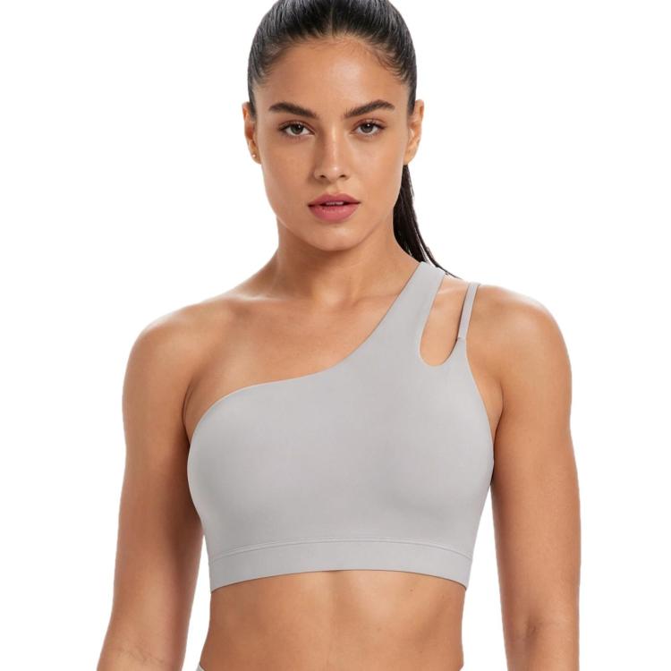 Reggiseno sportivo monospalla senza schienale per corsa, fitness e yoga, S, M