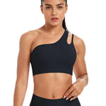 Reggiseno sportivo monospalla senza schienale per corsa, fitness e yoga, L, XL