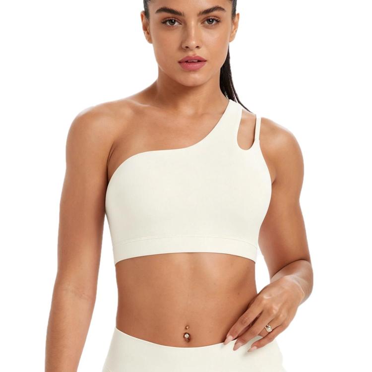Reggiseno sportivo monospalla senza schienale per corsa, fitness e yoga, L, XL